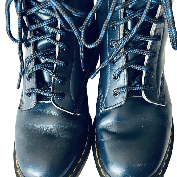 Dr. Martens Made in England VTG Combat Boots, Size UK 8.5, Navy Blue Leather - Picture 2 of 10